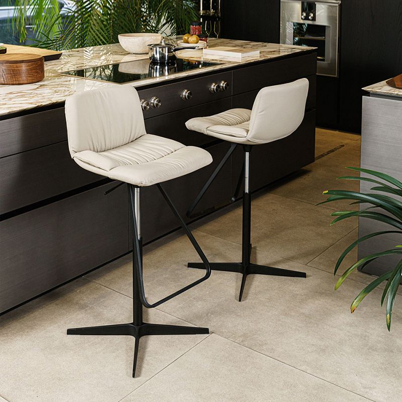 Industrial Style Adjustable Bar Stool Leather Counter Bar Stool for Home