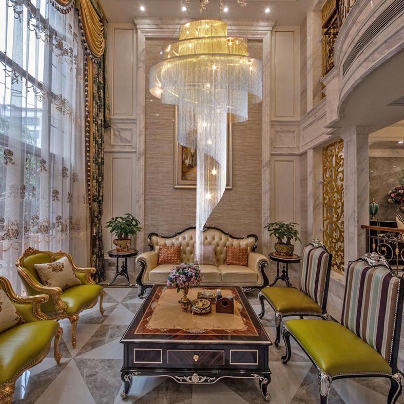 Fringed Suspension Pendant Light Modern LED Metal Pendant Ceiling Light for Home