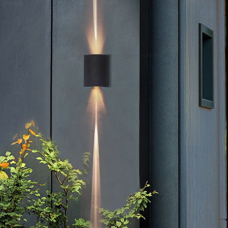 Black Rectangular LED Outdoor Wall Lamp in Modern Creative Style Aluminium Waterproof Wall Light