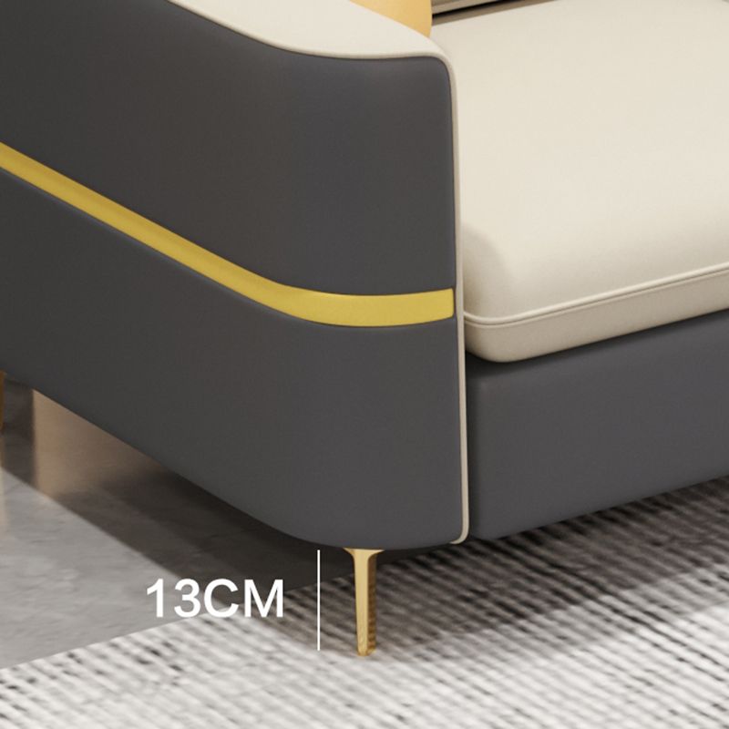 Contemporary 4-Seater Sectional with Square Arms for Living Room