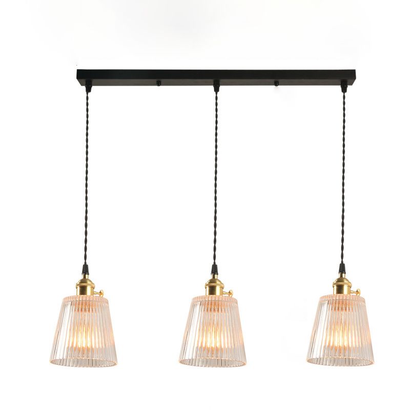 Contemporary Lantern Shaped Pendant Light Glass 3 Lights Multi Light Pendant
