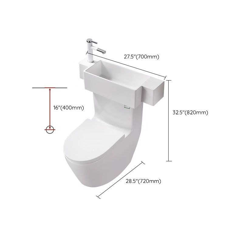 Contemporary Toilet Bowl Wall Mount One-Piece Toilet Flush Toilet (Faucet not Included)