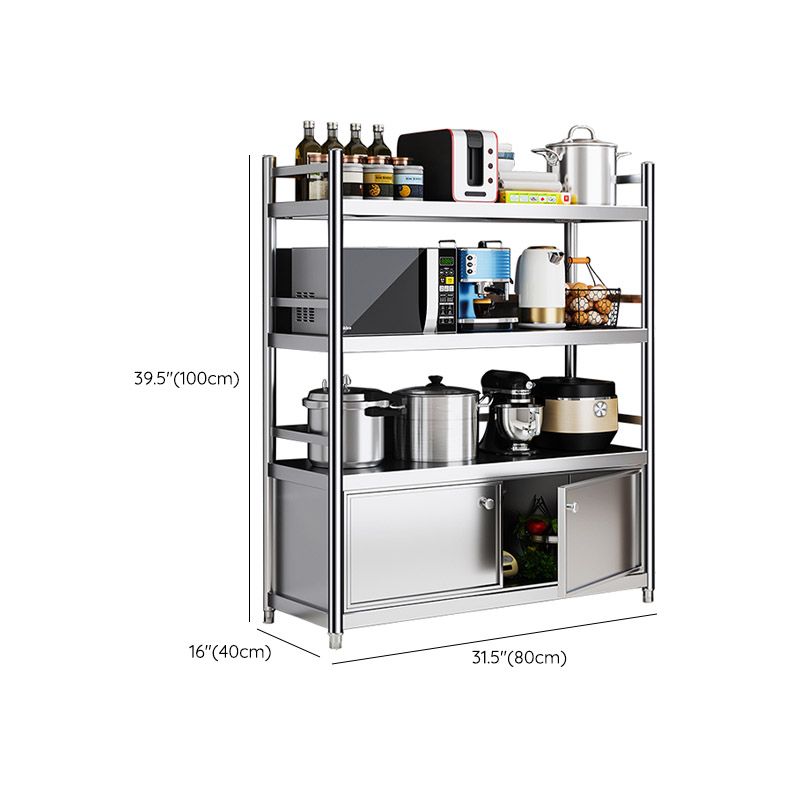 Stainless Steel Prep Table Home Dining Kitchen Island Cart in Silver