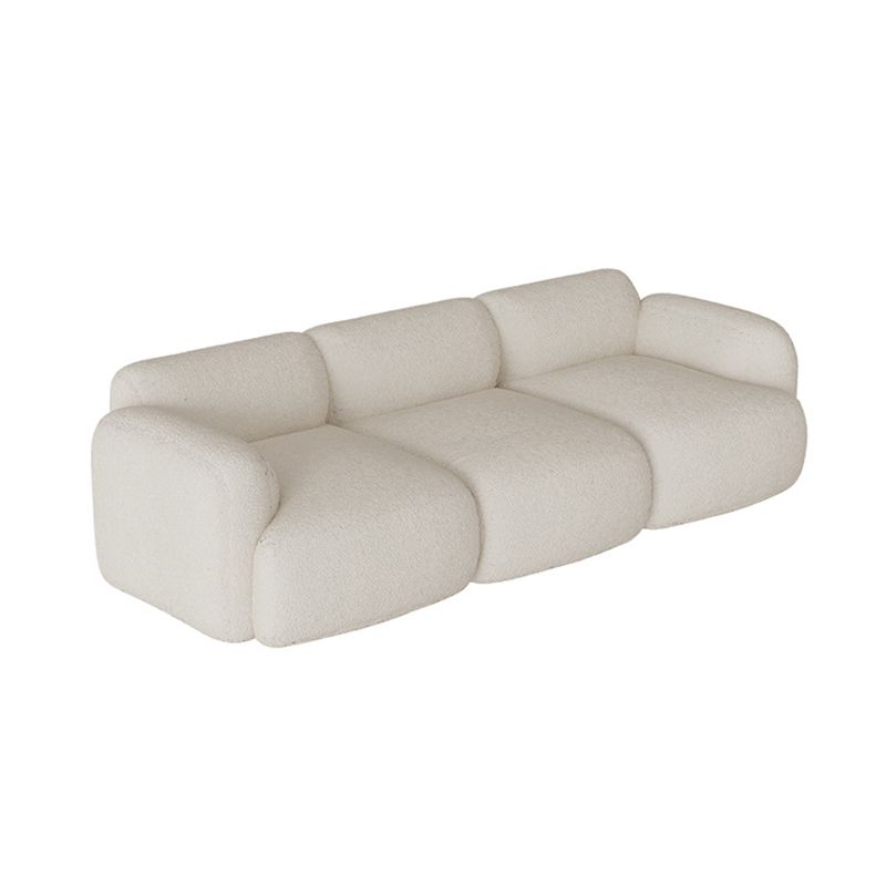 Fabric Rolled Arm Sofa Contemporary Standard Settee for Living Room