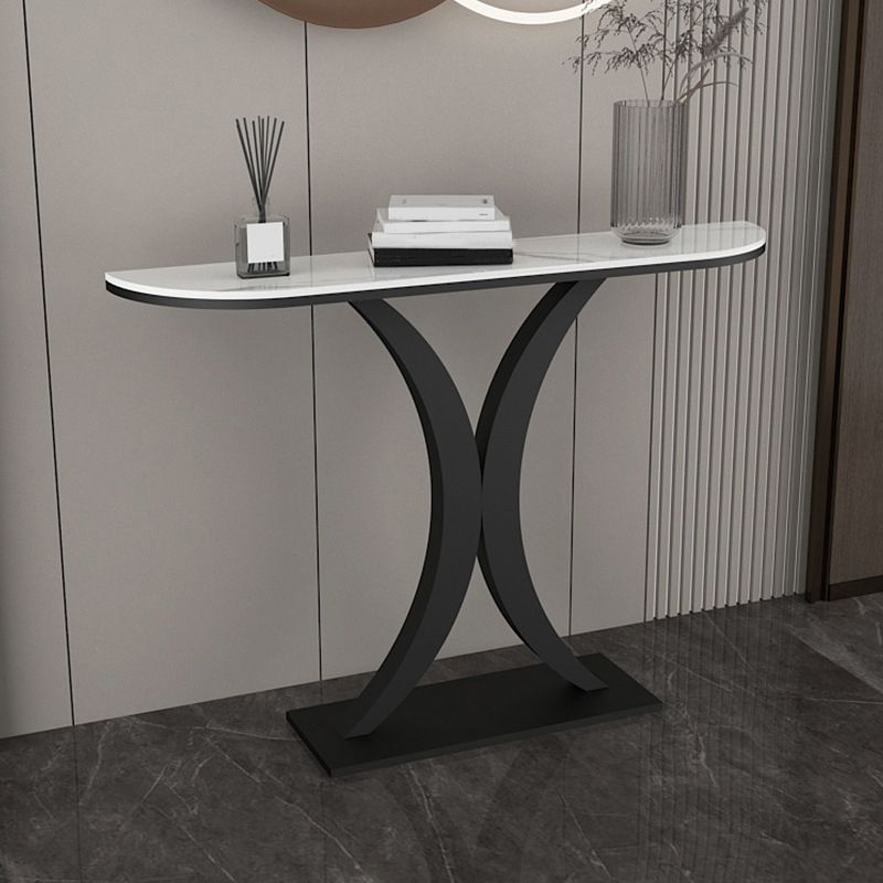 31.5-inch Tall Modern Console Table 1-shelf Stone Accent Table