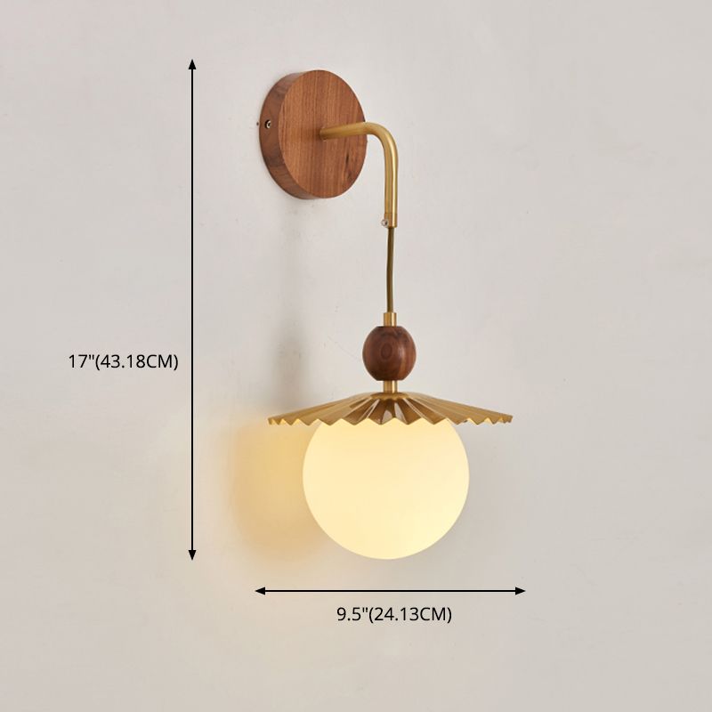 Shaded Sconce Wall Light Chinese Simple Style Copper 1 Light Sconces