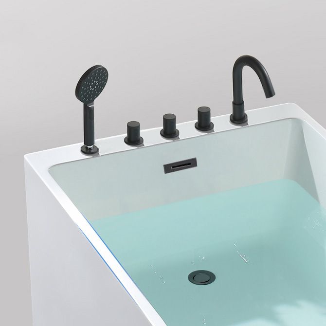 Back to Wall Antique Finish Bath Soaking Rectangular Modern Bath Tub
