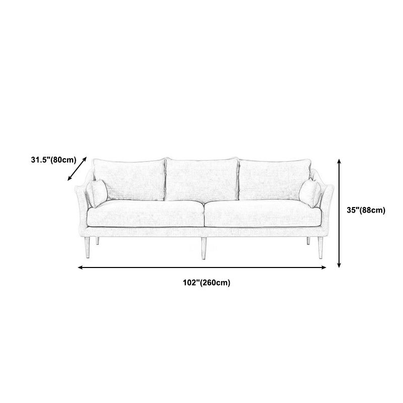 Standard -Kissen Sofa Furniture Modern Square Arm Loveseat in Grey