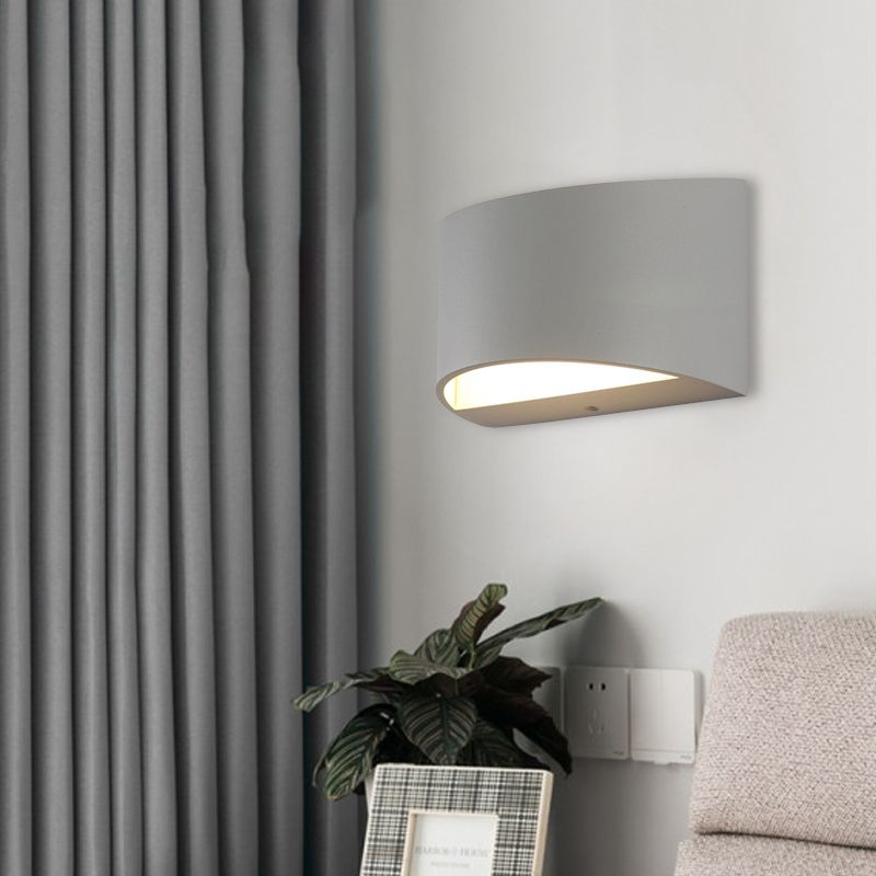 Lumière murale géométrique en métal LED MINMINATIVE LED BLANC MUR BLAND LAMPE À LUMIÈRE CHAUD / BLANC