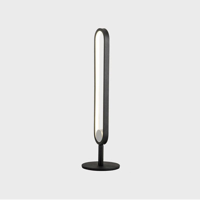 Lampada da tavolo a forma ovale in alluminio stile contemporaneo 1 luce da tavolo per camera da letto
