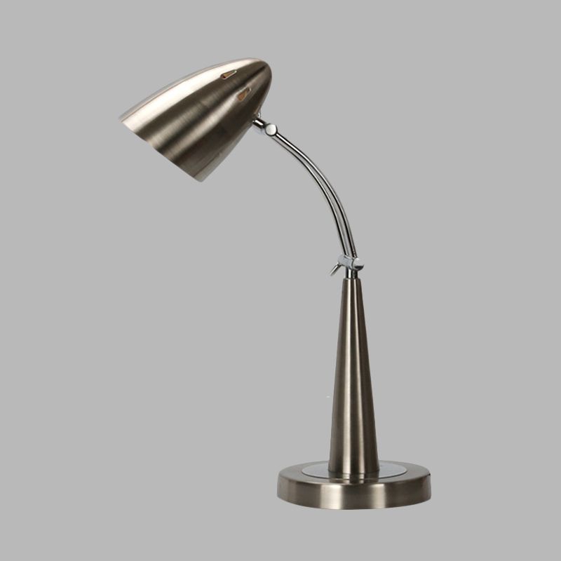 Éclairage de bureau réglable LED Vintage Bullate Metal Reading Livre lampe en argent pour le salon