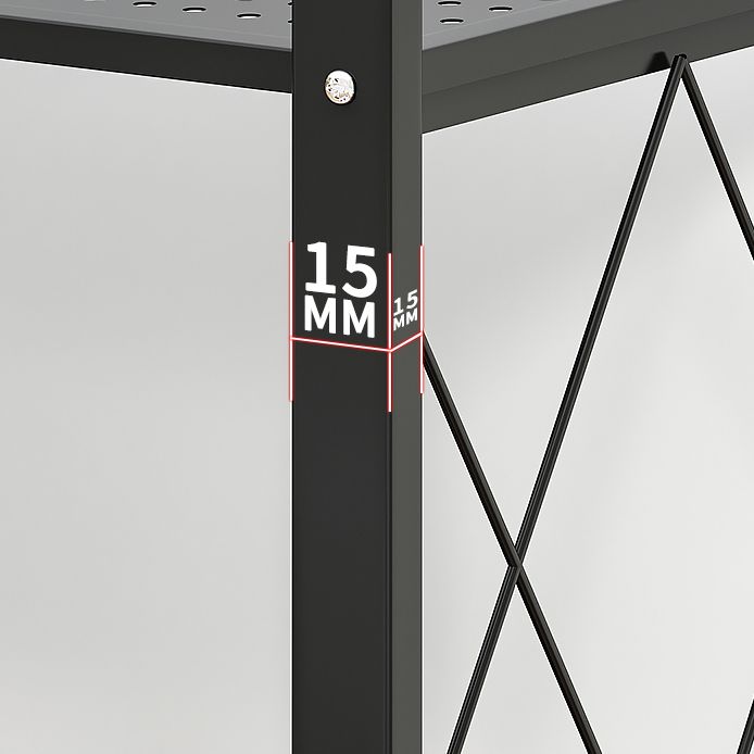 Industrial Folding Steel Etagere Bookshelf Open Bookshelf with Caster Wheels