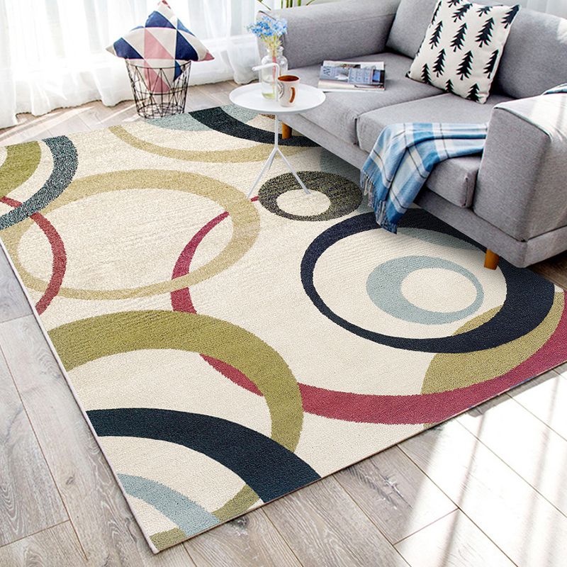 Simplicité Géométrique Modèle Rapis de loisirs Tapis de loisirs Polyester Tapis résistant aux taches pour la décoration intérieure