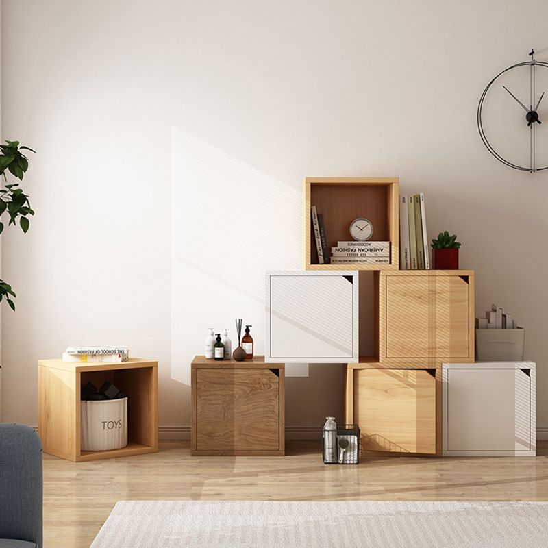 Modern Cube Shelf Bookcase Wood Closed Back Book Shelf for Study Room