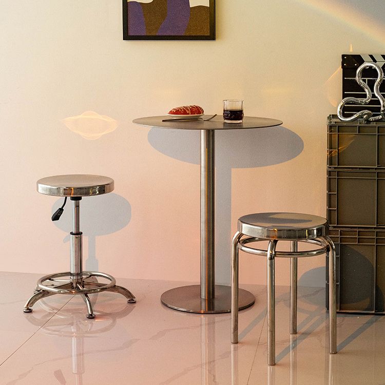 Industriële stijl zilveren eettafel roestvrijstalen tafel voor huisgebruik