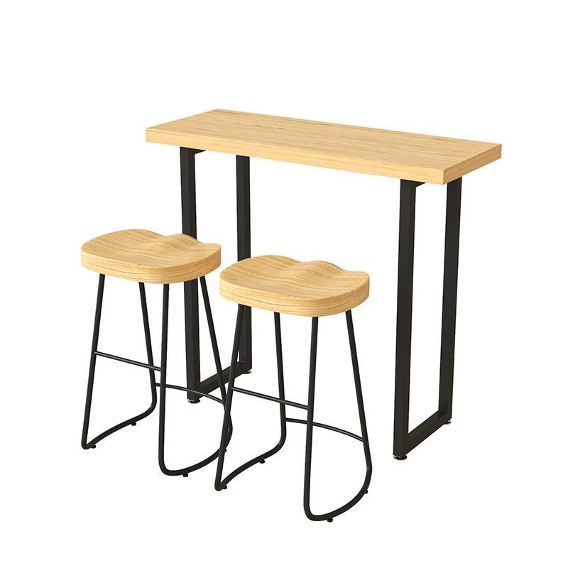 Modern Backrest Counter Stool Iron Milk Tea Shop Bar Stool with Wooden Seat and Pedal