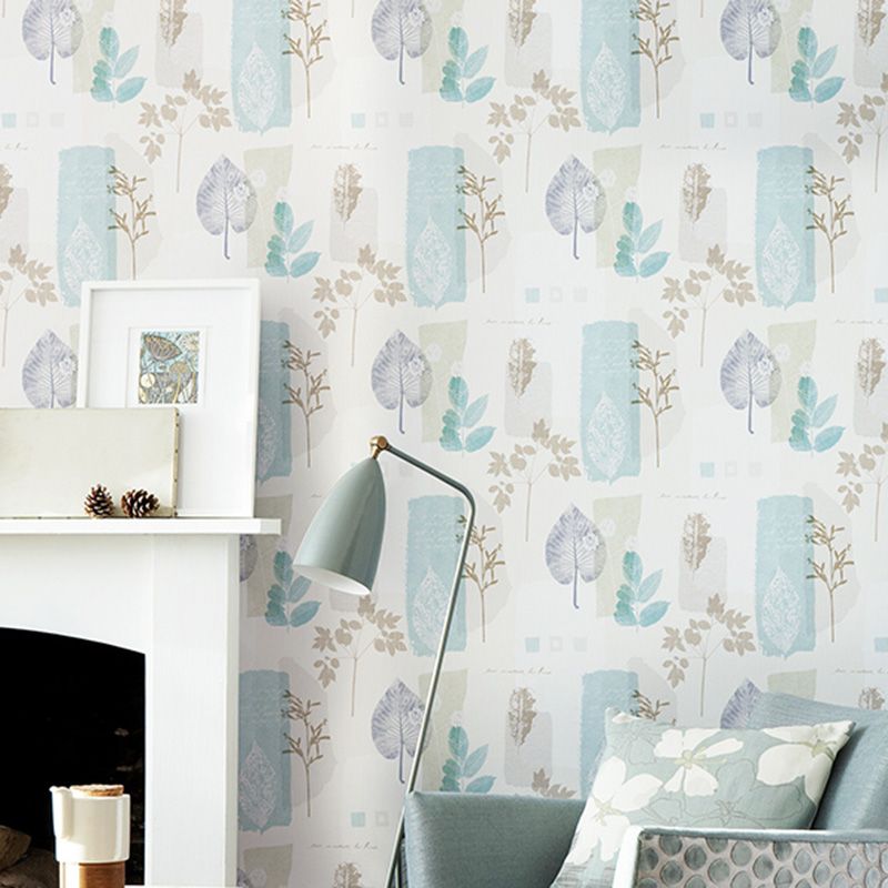 Decorative Leaves Wallpaper Non-Woven Fabric Minimalist Wall Covering for Bedroom
