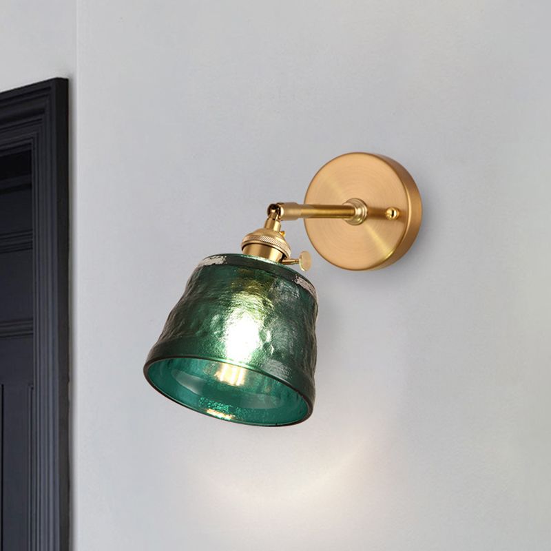 Metal Modern Wall Sconce Cylinder Shape Vanity Lamp with Glass Shade for Bathroom