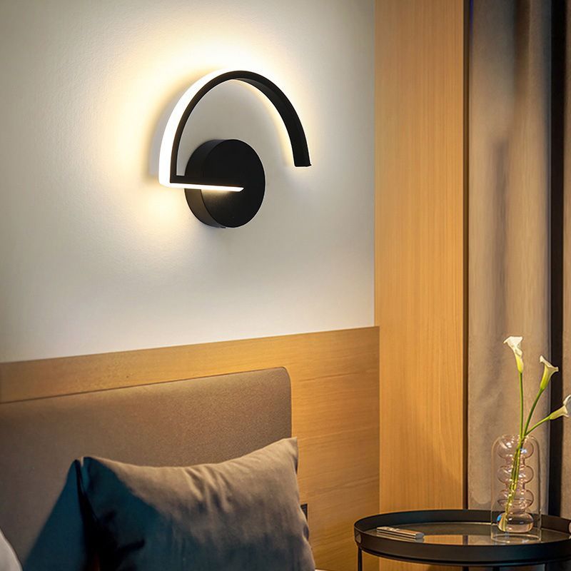 1-Light LED Wall Mount Light Simple Wall Sconce Light with Acrylic Shade for Bedroom