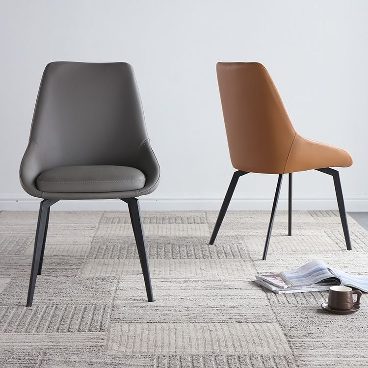 Scandinavian Style Solid Back Side Chair Upholstered Armless Chair for Home Use