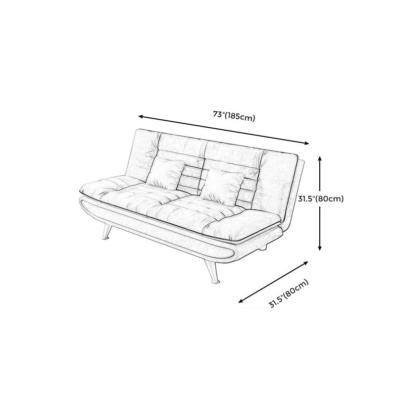 Contemporary Faux Leather and Velvet Reclining Convertible Settee Couch