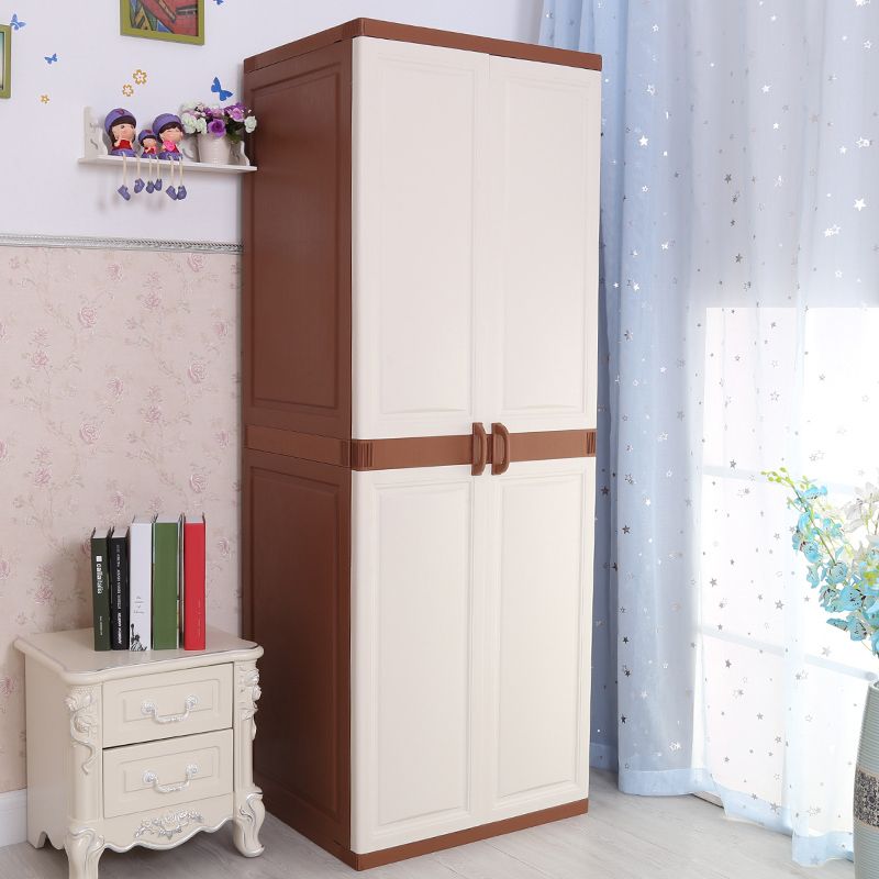 Matte Finish Hinged Door Storage Cabinet Contemporary Plastic Cabinet