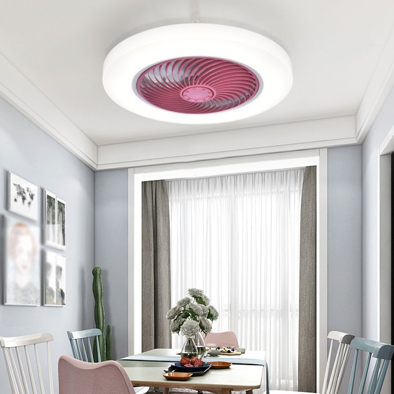 Modern Round Fan Light Metal Colorful Flush Mount Light for Living Room