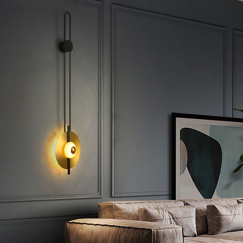 Light Luxury Wall Mount Light Iron Circle Shape Wall Lamp for Bedroom