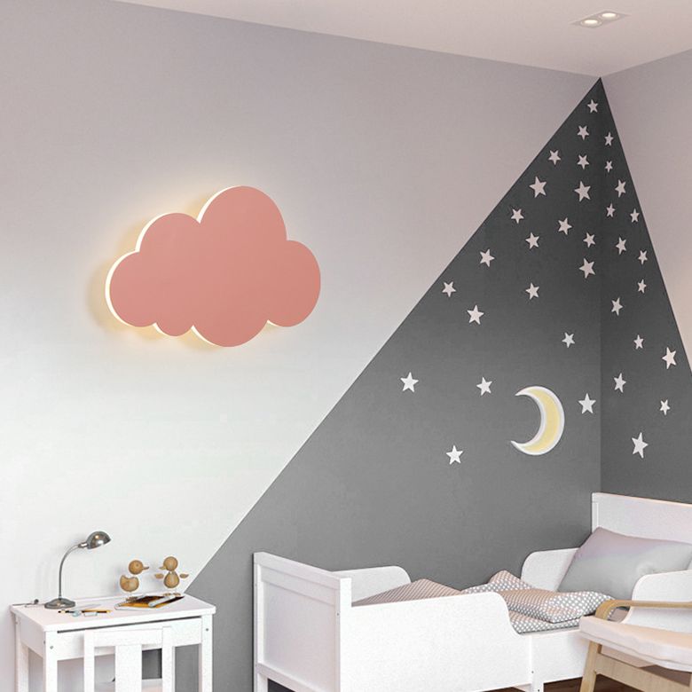 Cloud Shape Macaroon Wall Light Sconce Colorful Acrylic Shade Wall Lamp for Bedroom
