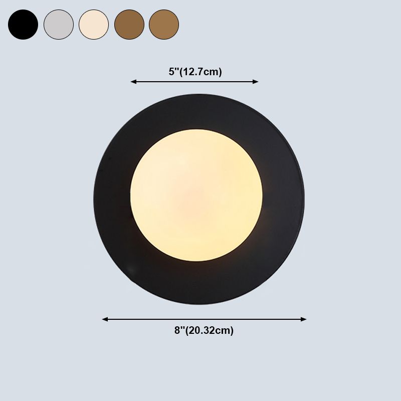 Nordic Style Wall Sconce White Glass Globe Wall Mounted Light for Living Room