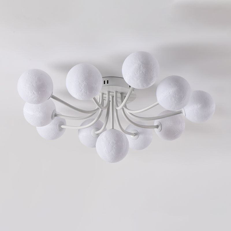 Nordic Sputnik Flush Mount Globe Ceiling Light Fixture with Glass for Bedroom