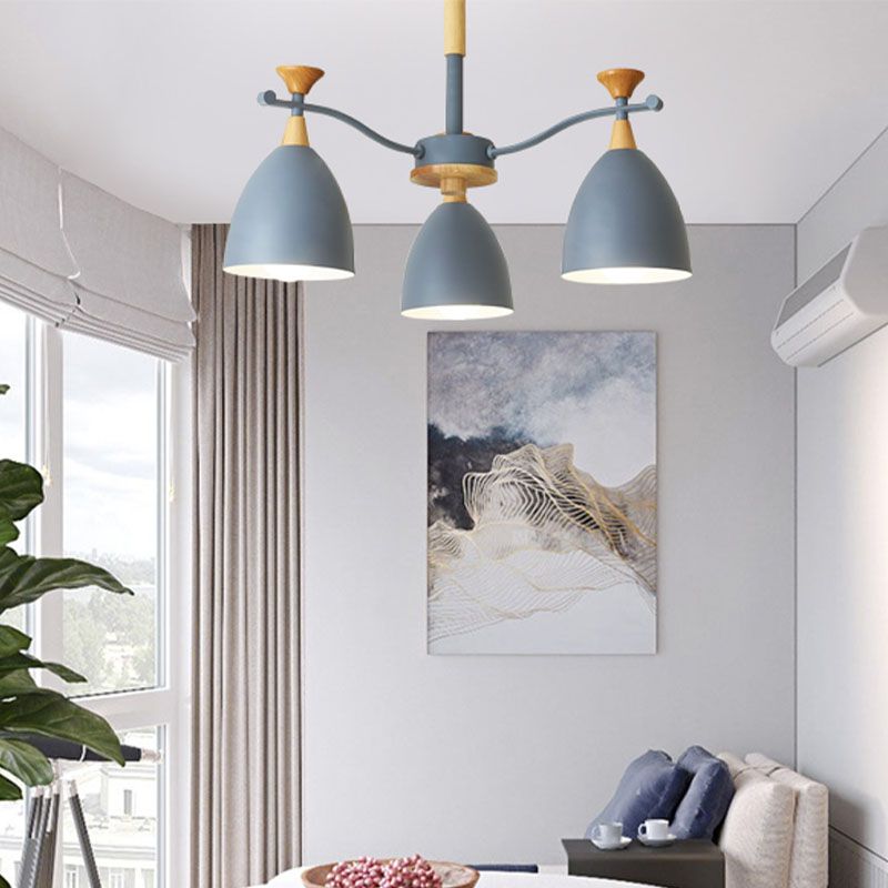 Luces colgantes de metal colgante de lámpara de cono de cono de macarrón