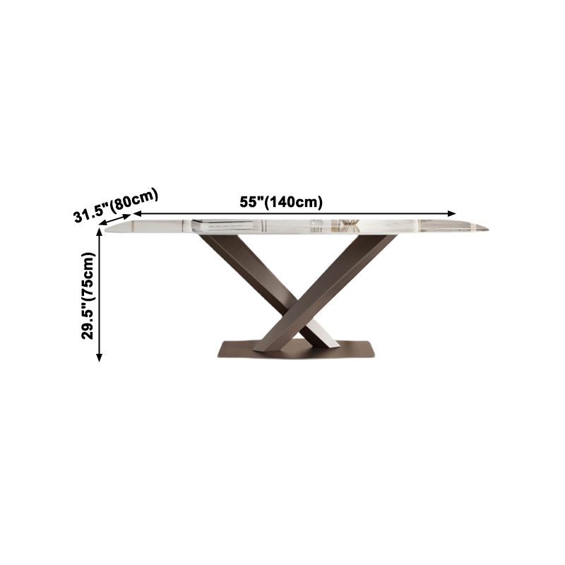 Metal Mesa de comedor de piedra sinterizada de metal tradicional de lujo para cocina y comedor