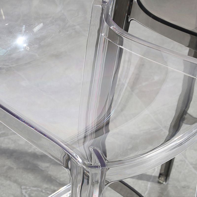 Industrial Armless Low Back Stool Acrylic Bar Stool for Living Room