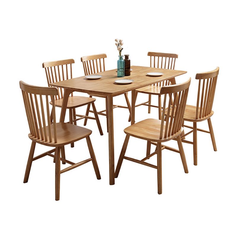 Modern Style Wood Rectangle Shape Dining Table Set 4 Legs Table Formal for Dining Furniture