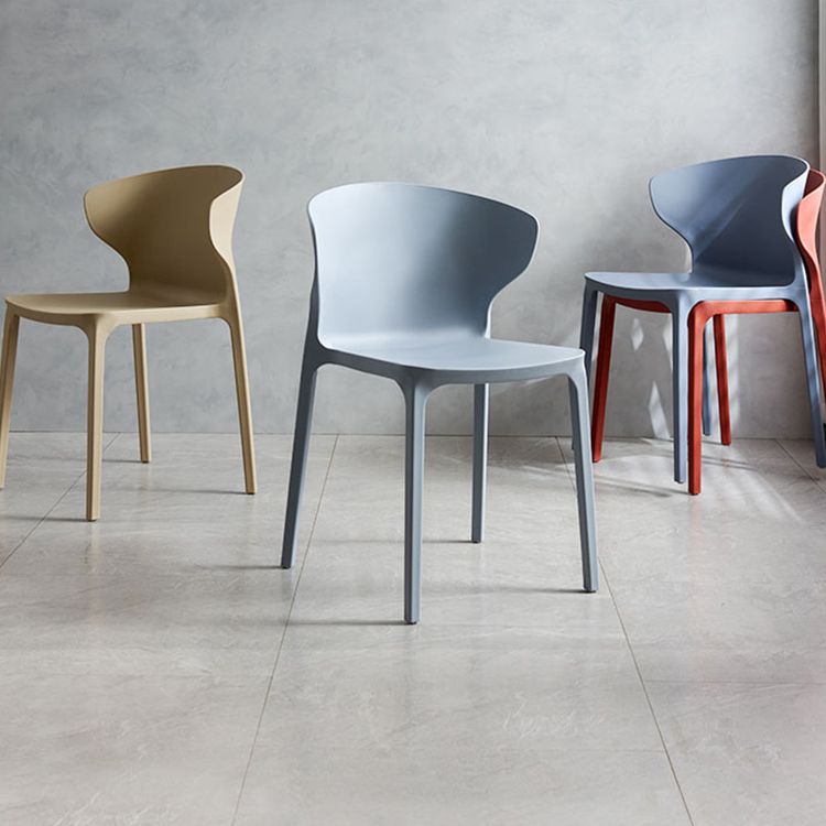 Chaise de salle à manger en plastique de Style scandinave, sans accoudoirs, à dossier solide, pour usage domestique