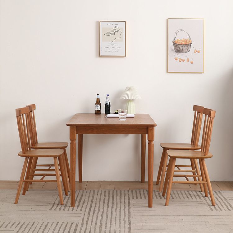 Table à manger rectangulaire moderne en bois massif de cerisier avec 4 pieds pour restaurant
