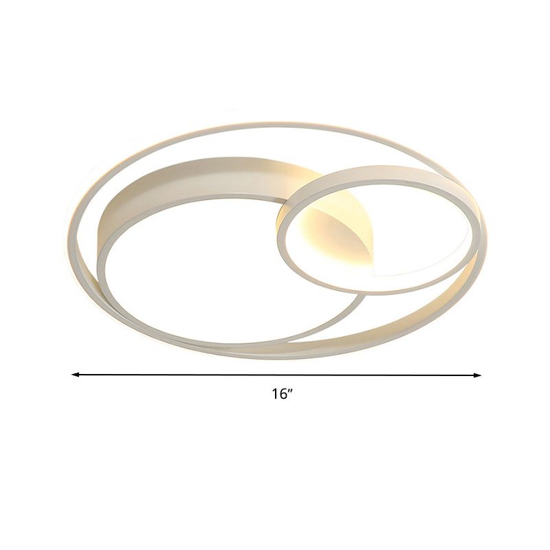 Acrylic Ring Shape Flushmount Lighting Modern Stylish LED Gray/White/Black and White Ceiling Lamp in Warm/White/3 Color Light