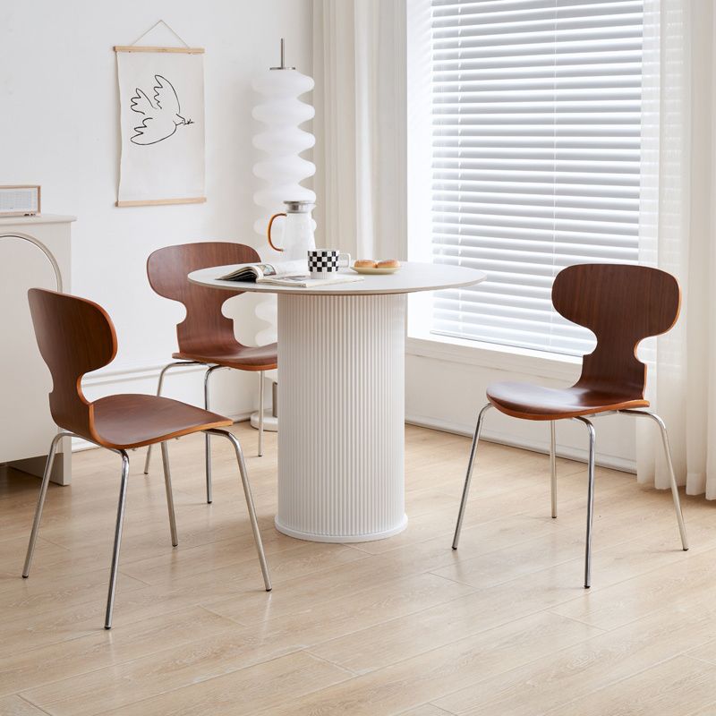 Contemporary Solid Wood Stackable Armless Dining Chair for Home