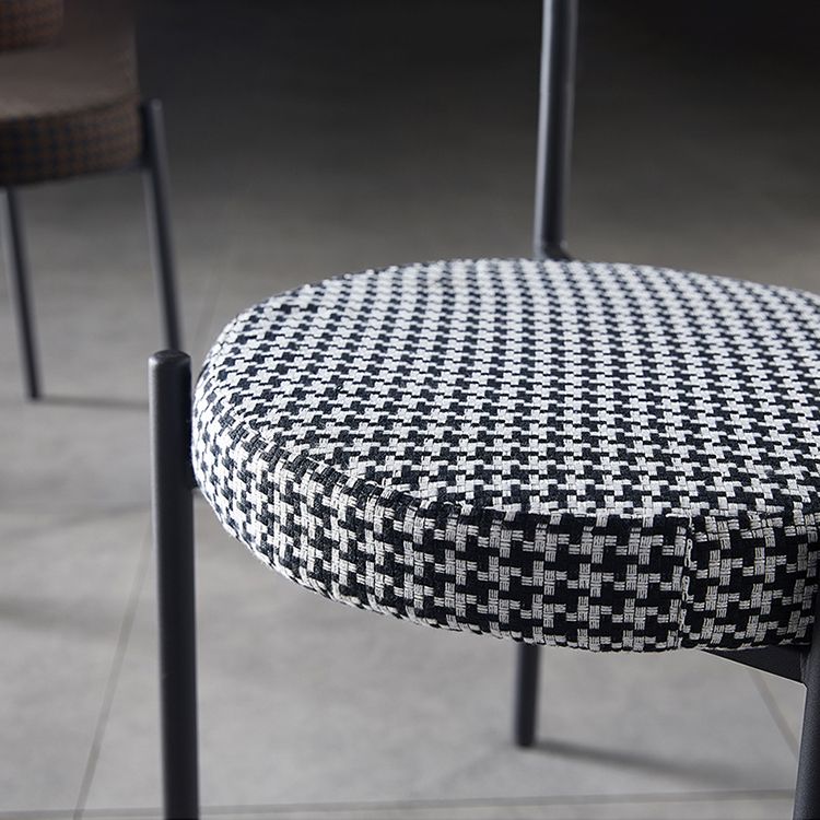 Silla de comedor de cocina estilo Glam, sillas laterales sin brazos de comedor de metal
