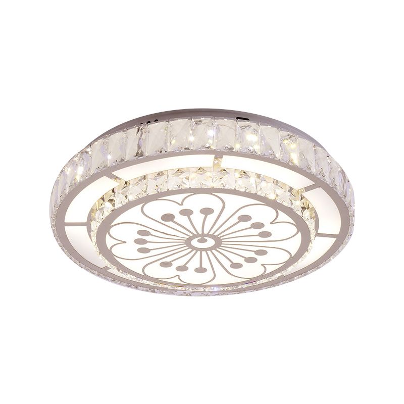 LED de cromo de color redondo de color redondo de cristal de cristal con patrón de flores