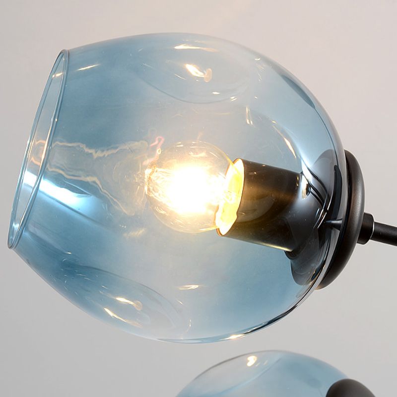 Contemporary Hanging Ceiling Lights Clear Glass Pendant Chandelier for Living Room