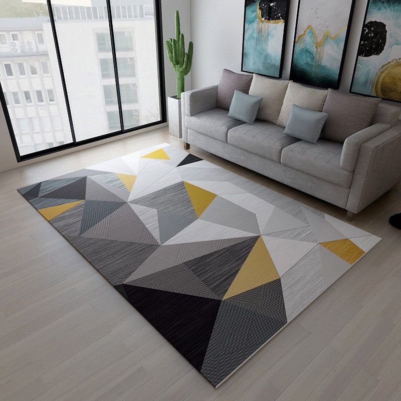 Simplicity Triangle bedruckter Teppich, mehrfarbig, moderner Teppich, waschbarer Polyester-Teppich für Heimdekoration