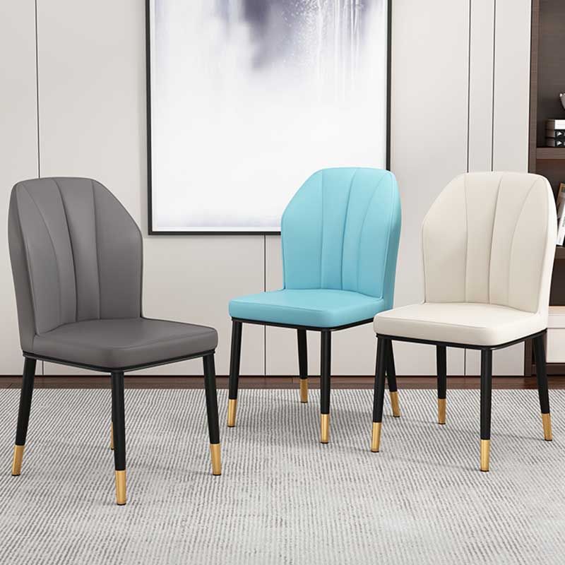 Modern Indoor Leather Parsons Chair 36"H Armless Dining Chair for Restaurant