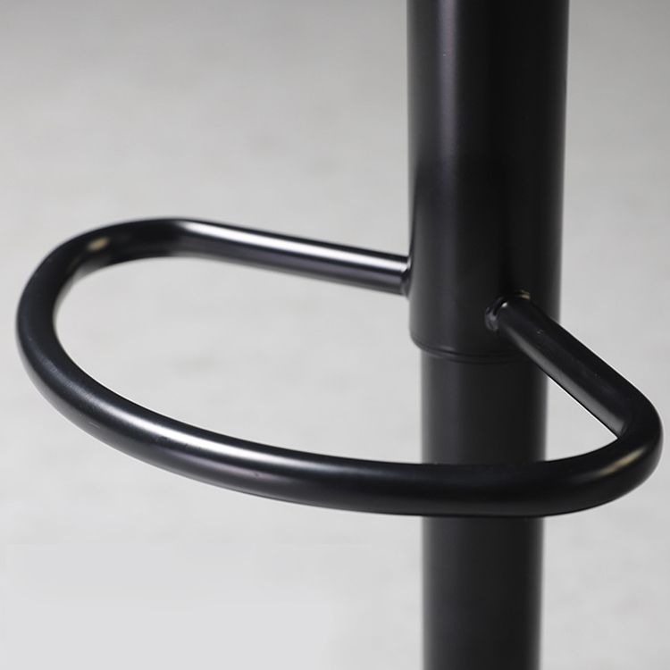 Contemporary Adjustable Height Barstool Faux Leather Swivel Barstool