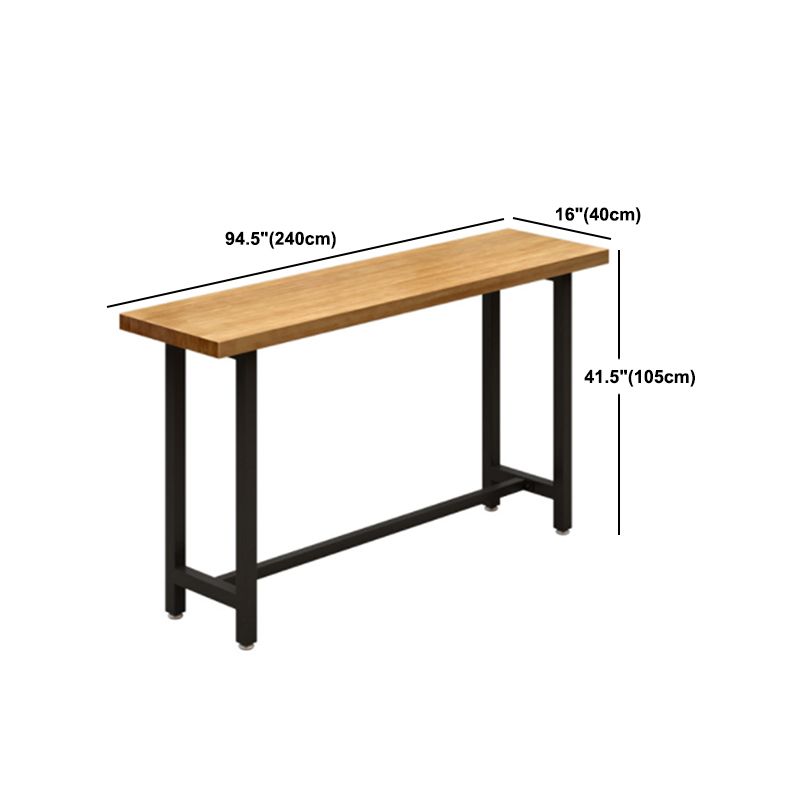 Modern 1/7 Pieces Bar Table Set Rectangle Wood Counter Table with High Stools