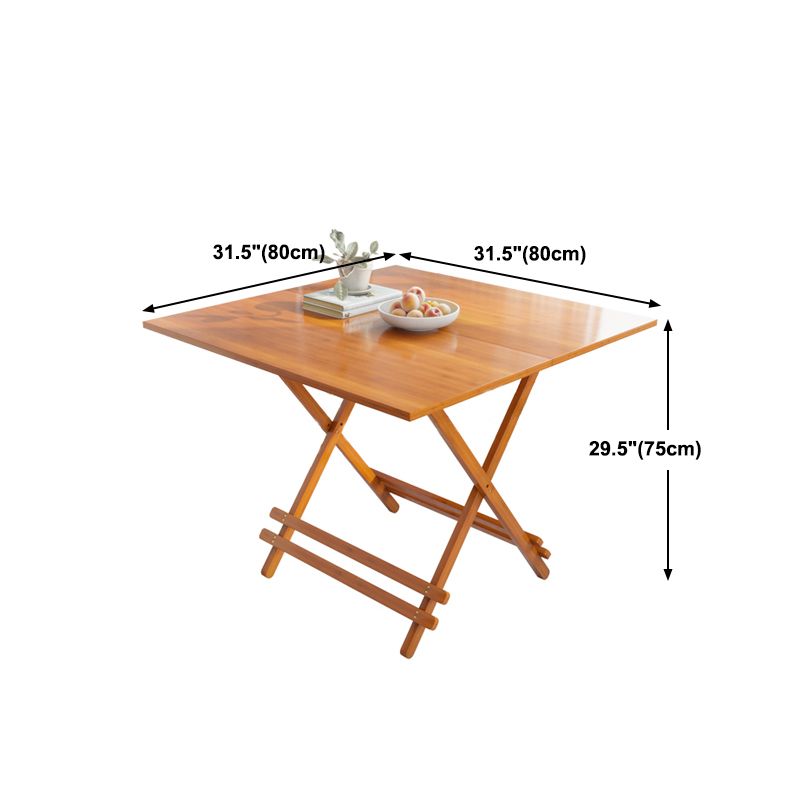 Modern Bamboo Pedestal Dining Table Natural Folding Table for Kitchen
