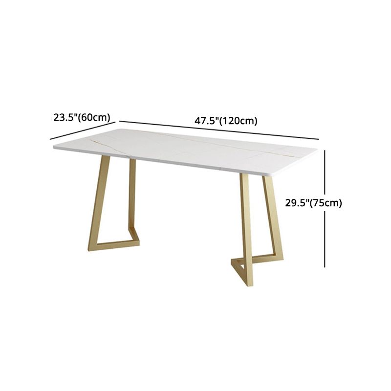 Set da pranzo in stile glam 1/5 pezzi con tavolo in pietra rettangolo per sala da pranzo