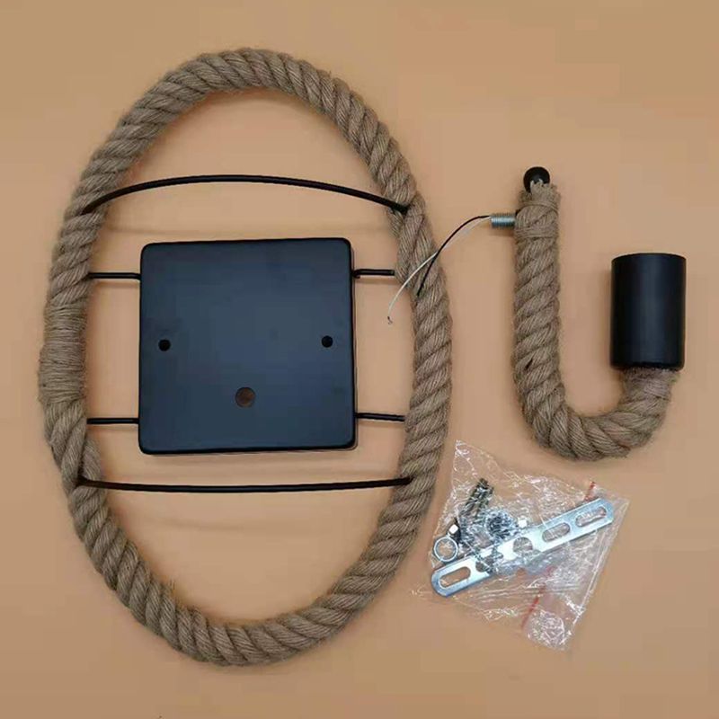 Wagon Wheel Indoor Wall Lighting Lodge Style Wall Mount Light with Rope Shade