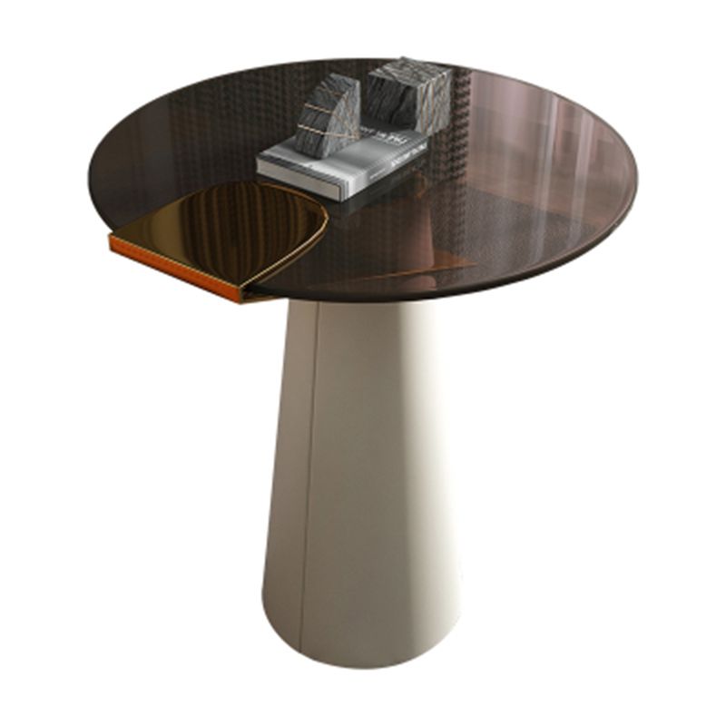 Contemporary Side End Table Metal Pedestal Base Side Table for Home